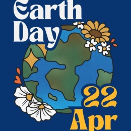 poster with the earth and flowers